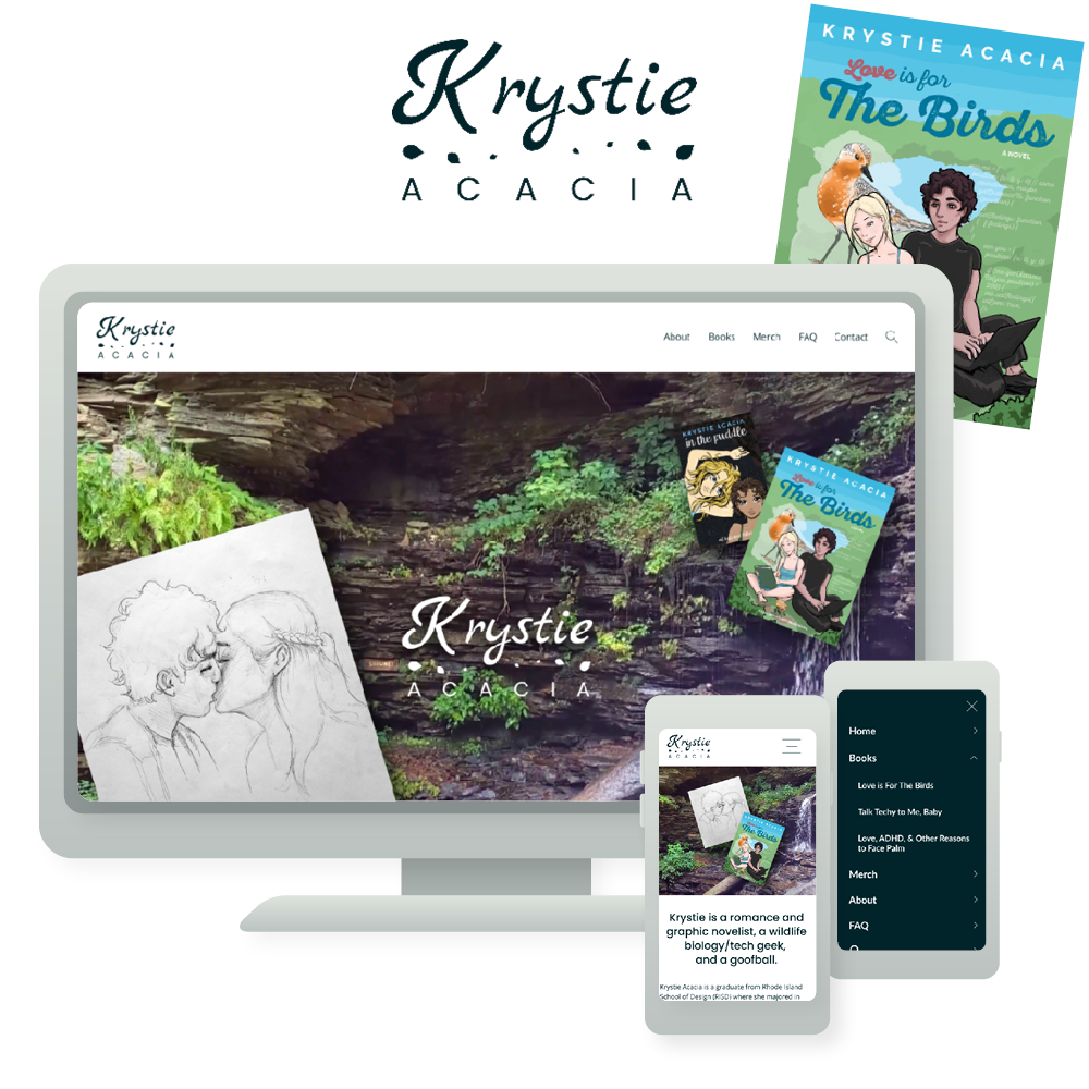 Project Management, UX, UI, Digital Design, and Branding for Author Krystie Acacia